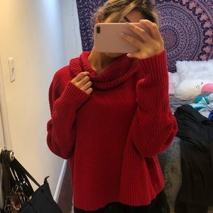 Red Turtleneck Sweater